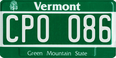 VT license plate CPO086