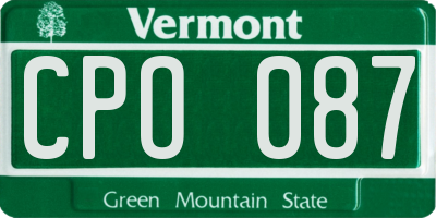 VT license plate CPO087