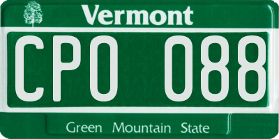 VT license plate CPO088