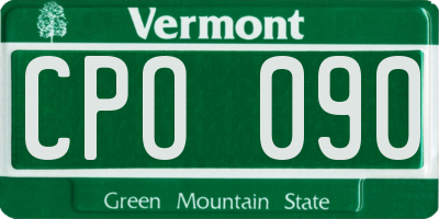 VT license plate CPO090