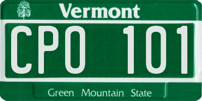 VT license plate CPO101