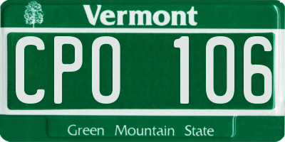VT license plate CPO106