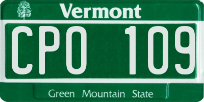 VT license plate CPO109