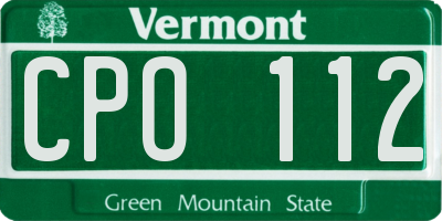 VT license plate CPO112