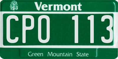 VT license plate CPO113