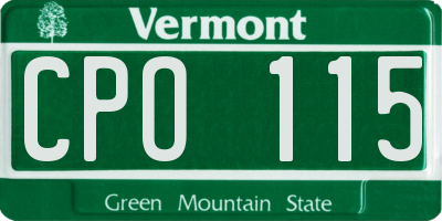 VT license plate CPO115