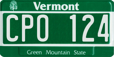 VT license plate CPO124