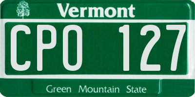 VT license plate CPO127