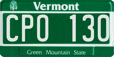 VT license plate CPO130