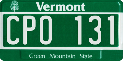 VT license plate CPO131
