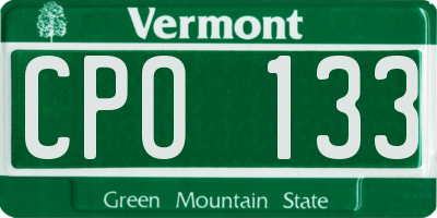 VT license plate CPO133