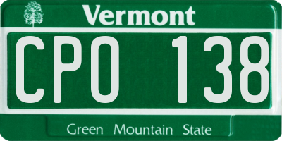 VT license plate CPO138
