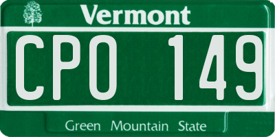 VT license plate CPO149