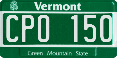 VT license plate CPO150