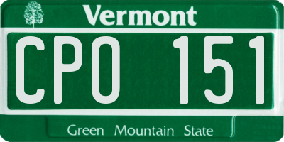 VT license plate CPO151