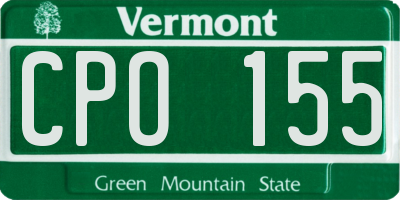 VT license plate CPO155