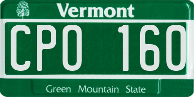 VT license plate CPO160
