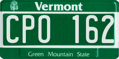 VT license plate CPO162