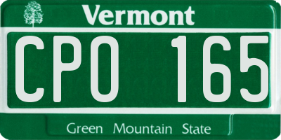 VT license plate CPO165