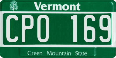 VT license plate CPO169
