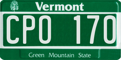 VT license plate CPO170