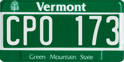 VT license plate CPO173