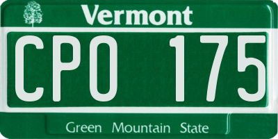 VT license plate CPO175