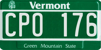 VT license plate CPO176