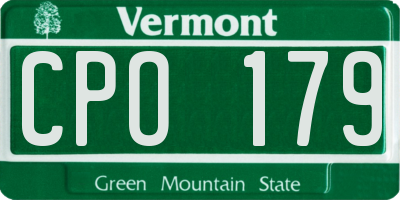 VT license plate CPO179