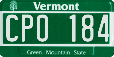 VT license plate CPO184