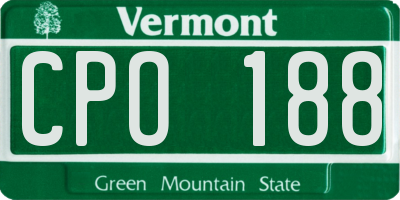 VT license plate CPO188