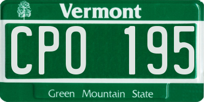 VT license plate CPO195