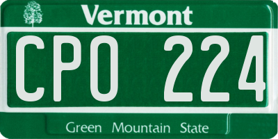 VT license plate CPO224