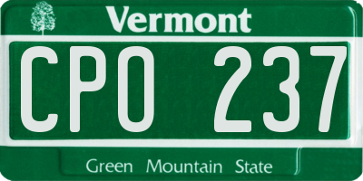 VT license plate CPO237
