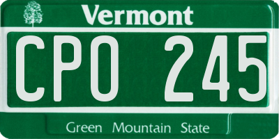 VT license plate CPO245