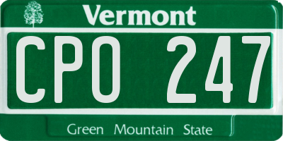VT license plate CPO247