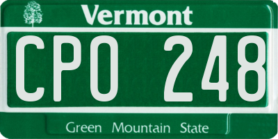 VT license plate CPO248