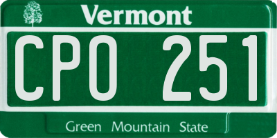 VT license plate CPO251