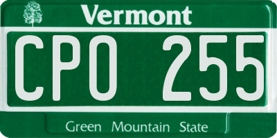 VT license plate CPO255