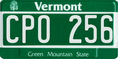 VT license plate CPO256