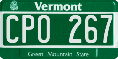 VT license plate CPO267