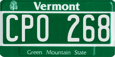 VT license plate CPO268