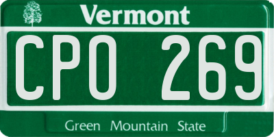 VT license plate CPO269