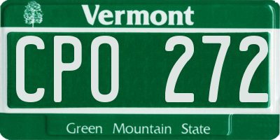 VT license plate CPO272