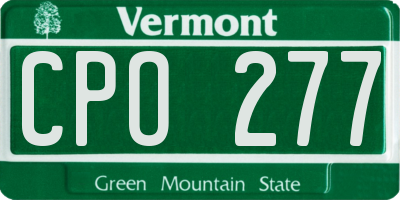 VT license plate CPO277