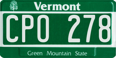 VT license plate CPO278