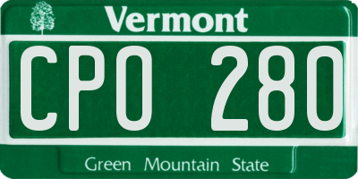 VT license plate CPO280