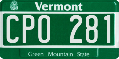 VT license plate CPO281