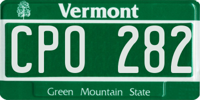 VT license plate CPO282