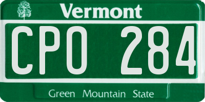 VT license plate CPO284